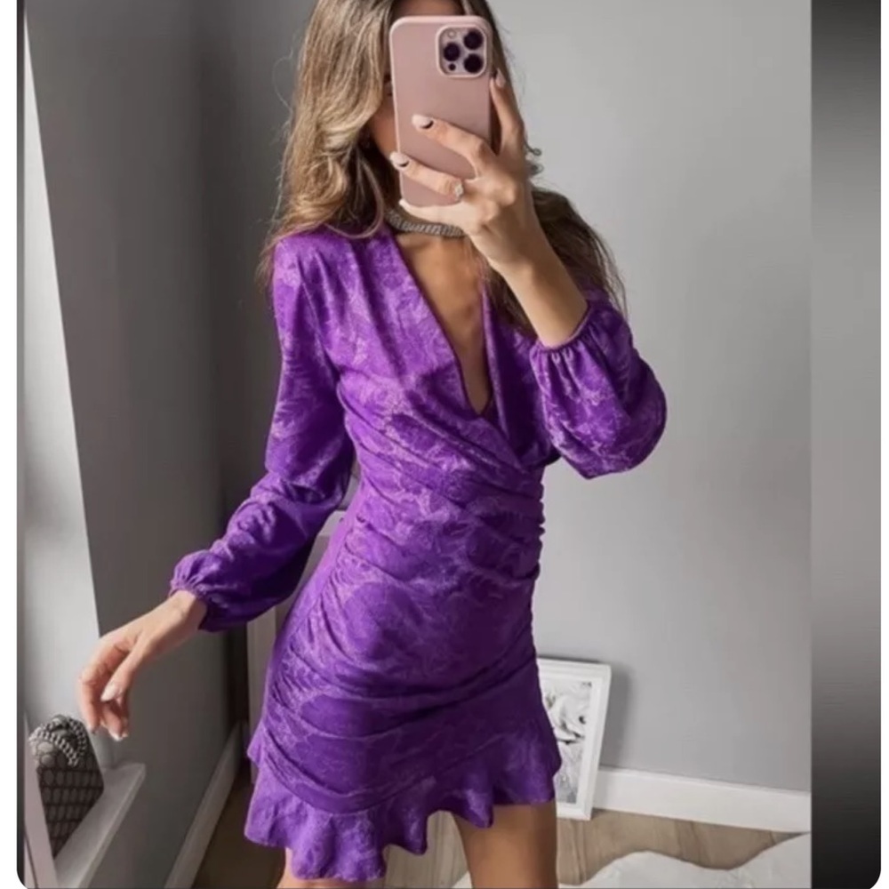 Zara purple mini dress blogger favorite - Picture 4 of 9